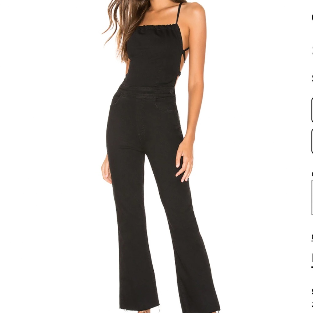 MOTHER The Tie Back Hustler Ankle Fray Jumpsuit